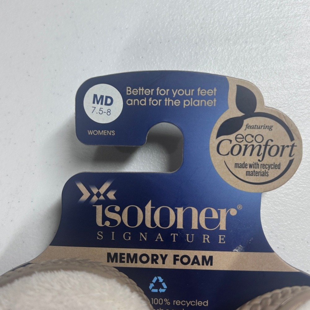 Isotoner Signature Memory Foam Slippers Womens 7.5-8 MD Machine Washable NEW - Picture 4 of 7